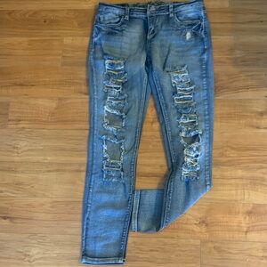 Vanilla Star Ripped Light Blue Skinny Jeans